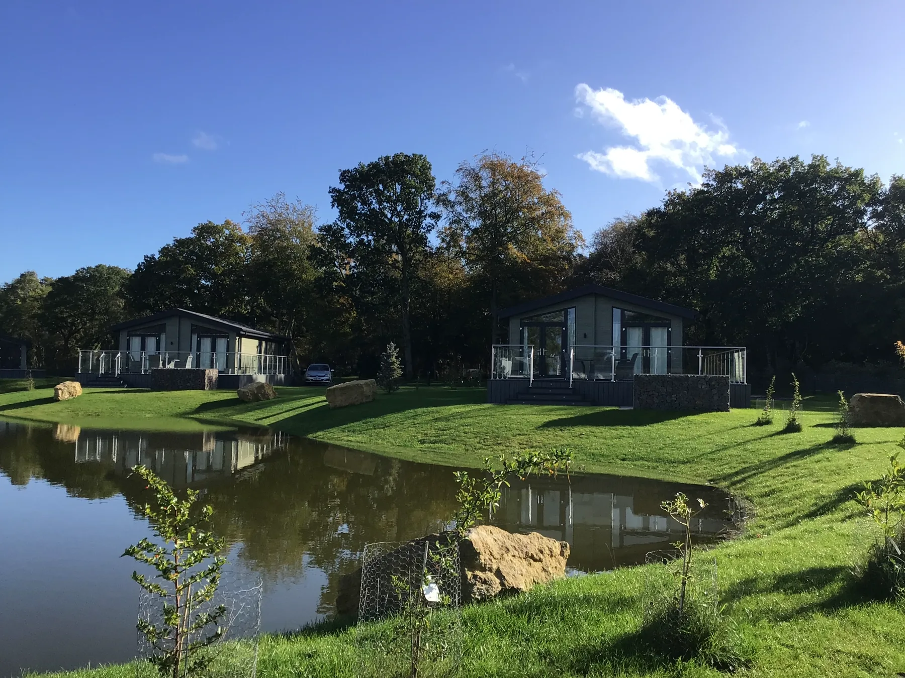 Luxury lodges beside the lake